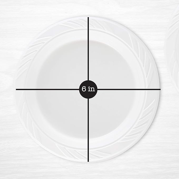 PLASTICPRO 200 Count Disposable 6 Inch White Plastic Dessert Plates