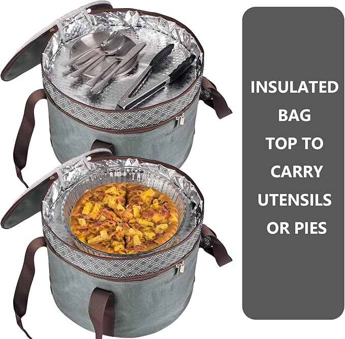 TMRIOPELP Tall Cake Carrier with Lid and Handle Insulated Cake Container Cake Transport Carrier Ideal for Pies Cupcakes and Pastries Perfect for Safe and Secure Cake Delivery (Grey, 12 inch)