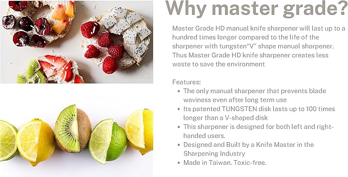 Heavy Duty Tungsten Manual Knife Sharpener, Knife Sharpeners for Kitchen Knives (Lime)