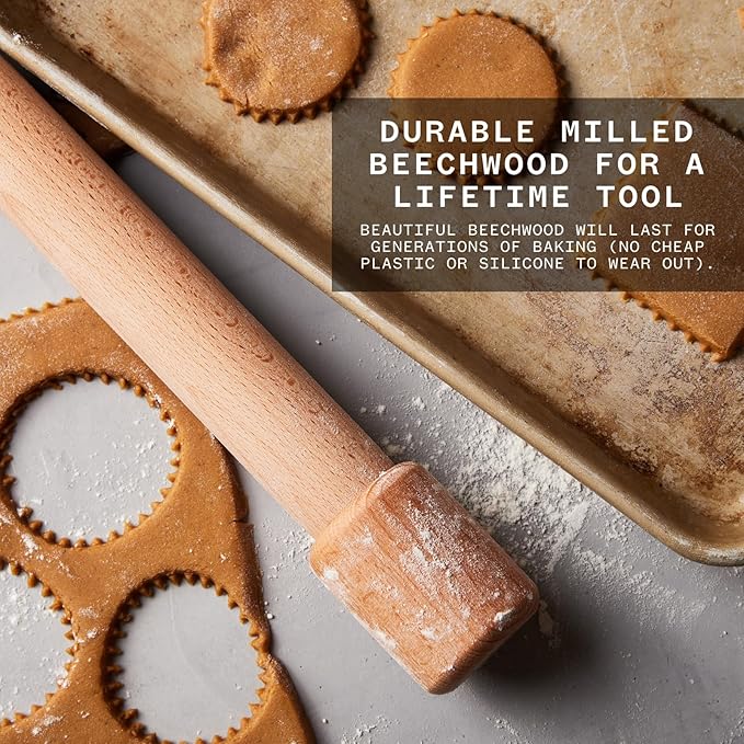Milk Street Adjustable Rolling Pin – Precision Beechwood Dough Roller with Removable Height Guides & Laser -Etched Ruler – 23" Length for Cookies, Pie Crusts & Pasta