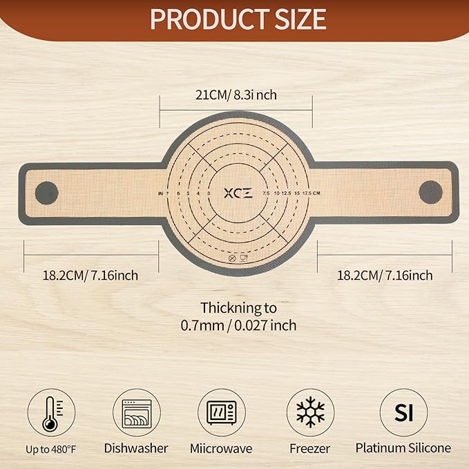 XCZ 2 PCs Silicone Bread Sling Dutch Oven Non-Stick & Easy Clean Reusable Silicone Bread Baking Mat. With Extra Long Handles Bread Baking Sheet Liner