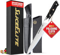 SliceElite Slice Series 8 Inch Carving Knife High Carbon German Stainless Steel Pakkawood Handle Brisket Slicer Chopper BBQ Chef Sharp Fruit Vegetable Butcher Kitchen Cutting Meat Tool Gift Precision