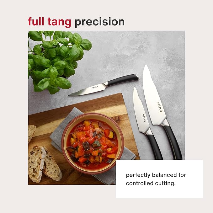 Zyliss Comfort Pro Chef's Knife - Ice Hardened Stainless Steel Kitchen Knife - Tarnish-Free and Rust-Resistant Kitchen Cutlery - Black/Stainless Steel - 8 inches