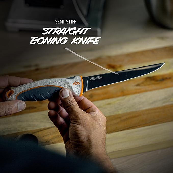 OUTDOOR EDGE ErgoMax 6-Piece Professional Game Processing Knife Set - Caping & Boning Knives, Skinning Knife, Butcher, Elite Big Game, Elk & Deer Hunting Gear, Perfect Field Dressing Knife Set