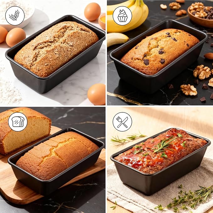 Wrenbury Large 2lb Loaf Pan for Baking Bread - Non Stick 2 lb Banana Loaf Tin - Toughened Wide Carbon Steel 2 Pound Cake Tray - 9.5"