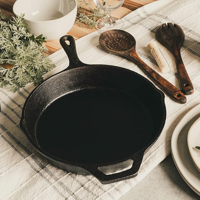 Backcountry Iron 10-1/4 Inch Round Medium Pre-Seasoned Cast Iron Skillet