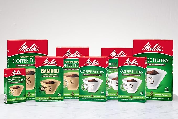 Melitta #4 Cone Coffee Filters, Unbleached Natural Brown, 100 Count, 300 Total Filters - Packaging May Vary (Pack of 12)
