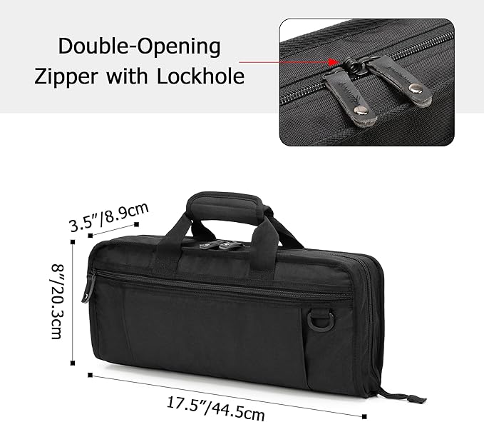 samdew Chef Knife Bag with Lockhole & 17 + 6 Slots, Chef Bag for Knife Storage, Travel Knife Roll for Professional Chefs, Knife Carrying Case Knife Carrier for Kitchen Utensils, Bag Only