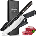 Huusk Japanese Cooking Knife, Butcher Knives for Meat Cutting, Hand Forged Kitchen Knives with Full Tang Handle, Brisket Trimming Knives with Sheath for BBQ, Camping, Gifts for Men
