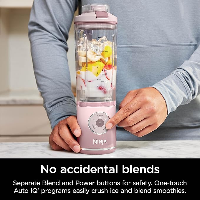 Ninja BC251PK Blast Max Personal Cordless Blender for Smoothies, Blend, Ice Crush, 22 oz. Twist & Go Vessel, Pink - Certified Refurbished