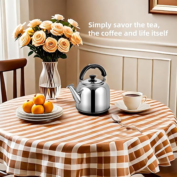 Whistling Stovetop Tea Kettle,Food Grade 316 Stainless Steel,Hot Water Fast to Boil,Stovetop Kettle with Ergonomic Handle,4.2 Quart Capacity