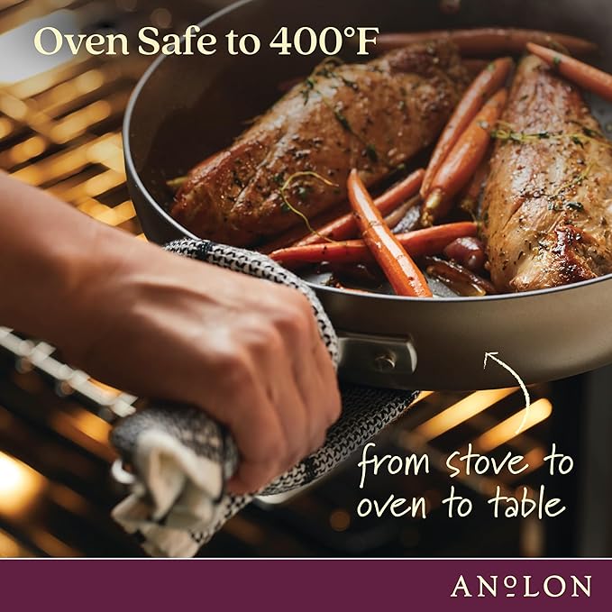 Anolon Advanced Home Hard Anodized Nonstick Frying Pan, 8.5 Inch – Small Non Stick Egg Pan, Durable Nonstick Skillet - Bronze