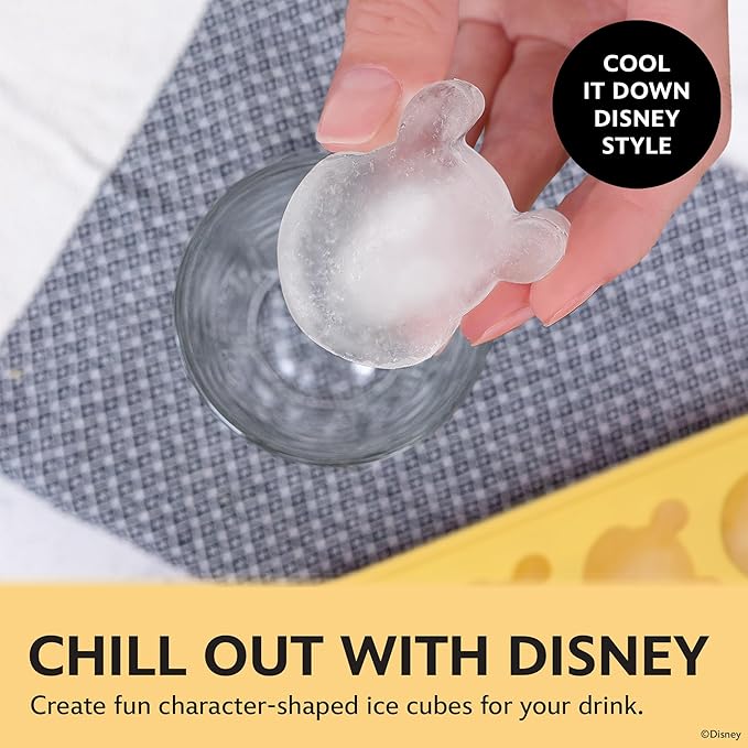 Disney Pooh Silicone Ice Cube Tray – 2 Pack Ice Trays for Freezer with Fun Pooh Ice Molds – Flexible BPA-Free Silicone Molds for Ice, Chocolate, and More (Pooh (Yellow))