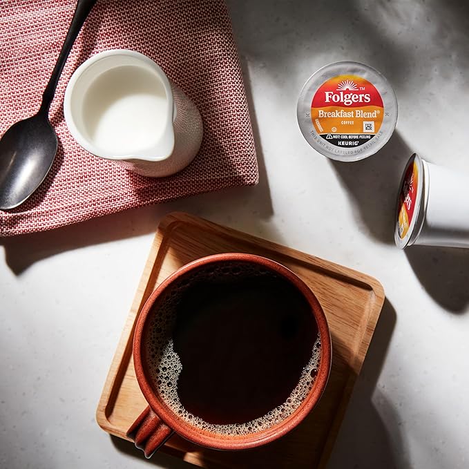 Folgers Breakfast Blend Mild Roast Coffee, 12 Keurig K-Cup Pods