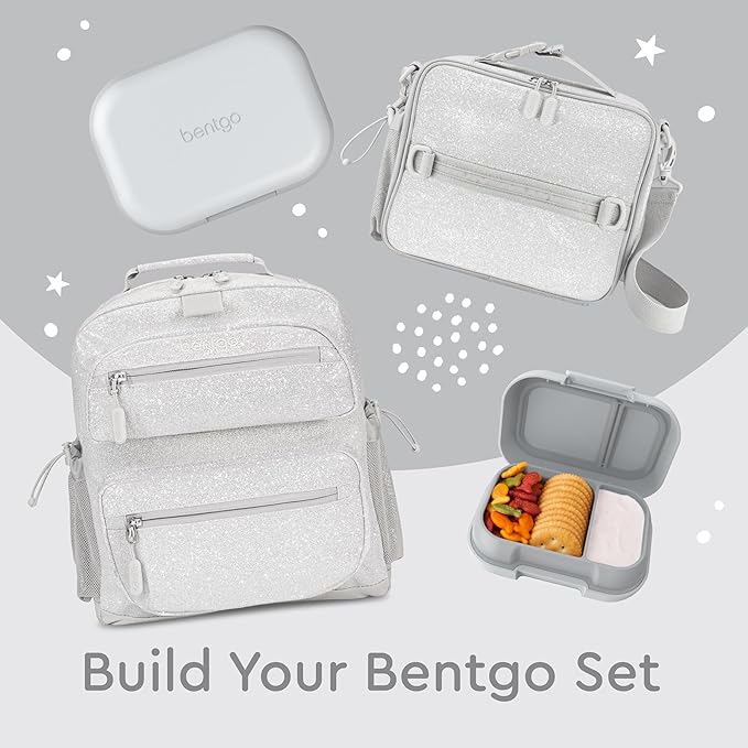 Bentgo Kids Snack - 2 Compartment Leak-Proof Bento Box Container for Snacks and Small Meals, Easy-Open Latch, Dishwasher Safe, BPA-Free for School, Daycare, & Sports - Ideal for Ages 3+ (Gray)
