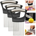 2025 Upgraded Onion Slicer, Onion Holder Chopper for Slicing, Chopper Slicer Assistant Tool, Cutter for Slicing of Meat, Potato, Tomato Kitchen Gadgets (3, Black)