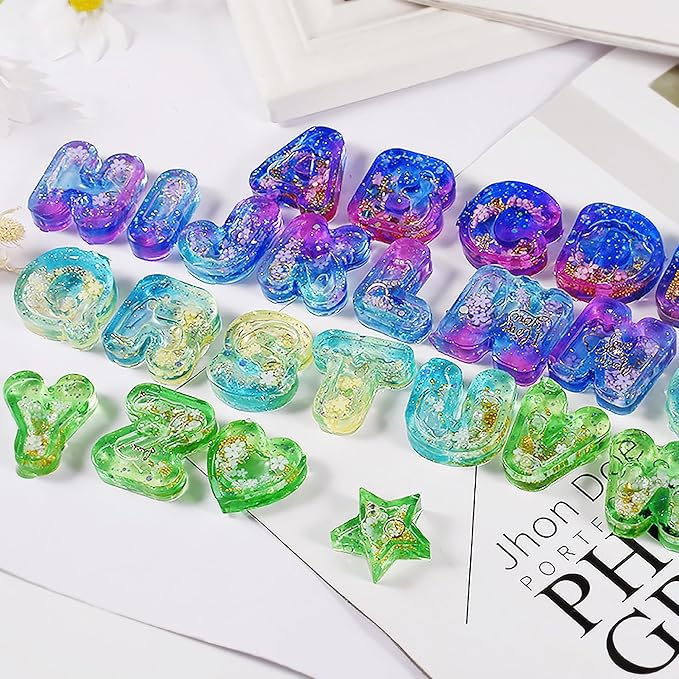 26 Pack Small Matte Letter Mold Set - Alphabet, Animal & Clay Molds for Resin Casting, Candle Making & Home Decor