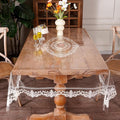 Clear Table Cover Protector Rectangle Vinyl Table Cloth Waterproof Oil Spill Proof Wipe Clean Lace Plastic Tablecloths for Dining Tables (French Lace, 60 x 104 Inches)