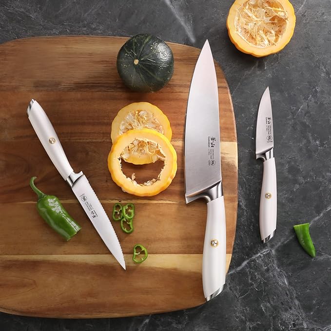 Cangshan L1 Series 3-Piece Starter Knife Set, Forged German Steel, White, 1026924