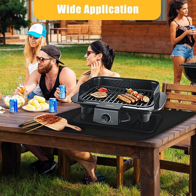 24" x 31" Rectangular Grill Mat, Fire Pit Mat Fireproof Under Grill Mat Oil-Proof Waterproof BBQ Pad for Outdoor Grill Accessories, Heat Resistant Protective Deck and Patio Mat Fire Resistant Pad