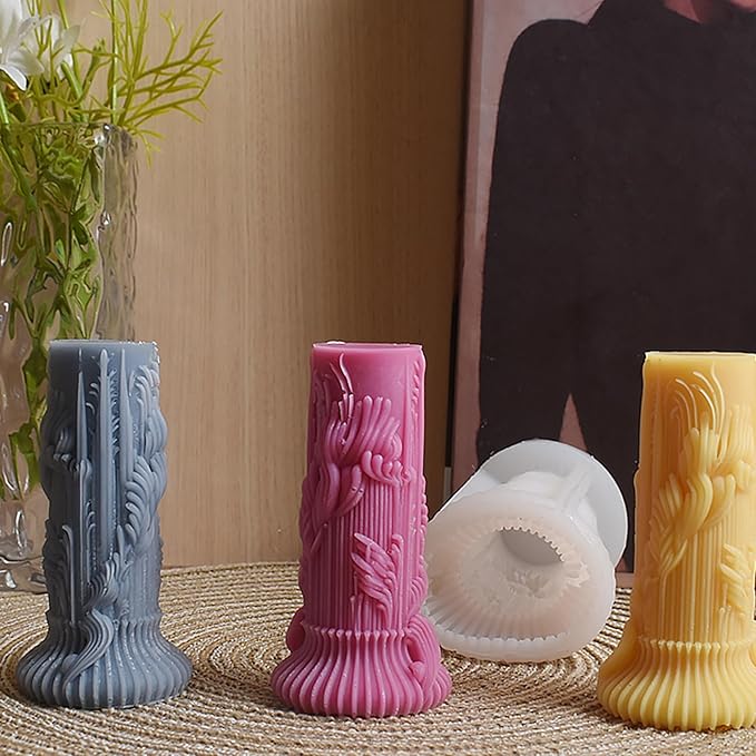 Silicone Jesus Nativity Scene Pillar Mold - Wave Candle Silicone Resin Casting Molds for Candle & Resin & Soap Craft Supplies