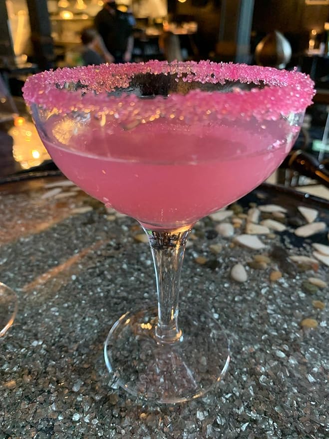 Snowy River Pink, Cocktail & Margarita Sugar Rimmer - Vibrant Color Glass Rimming Sugar with Medium Crystal Texture - 8oz