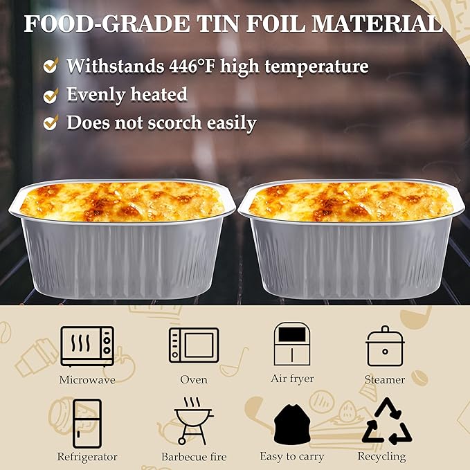 Mini Cake Tins with Lids, BAKINGPAK 30PCS 10OZ Mini Cake Pans with Lids Mini Aluminum Pans with Lids Mini Disposable Cake Pans with Lids Mini Square Cake Pans with Lids for Holiday Party, Ash