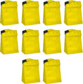 DISCOUNT PROMOS 10 Hook and Loop Insulated Lunch Bags Set - Polyester, Durable, Vibrant, Reusable - Yellow