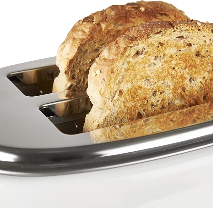 Haden Dorset 2 Slice Extra Wide Slot Toaster with Cool Touch Exterior, Removable Crumb Tray, and 6 Variable Browning Control, Ivory