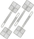 Wire Mesh Strainer with Long Handle | 4-Pack | 6.5" Square Frying Spoon | Cooking Oil Strainer for Deep Fryer & Professional Restaurant Use | Commercial Grease Skimmer