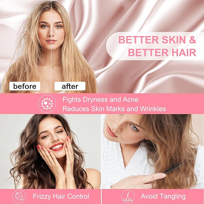 Mulberry Silk Pillow Cases Standard Size with Hidden Zipper, Ultra Smooth and Soft Silk Satin Pillowcase for Hair and Skin, Stocking Stuffers for Teen Girls, Gifts for Women Her Mom Sister Bestie