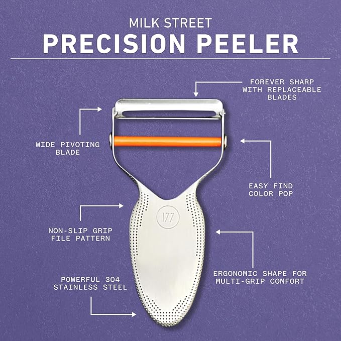 Milk Street Precision Peeler, Stainless Steel Vegetable Peelers with Replaceable Blades, Durable and Dishwasher Safe Potato Peeler for Tough Veggie Peeling
