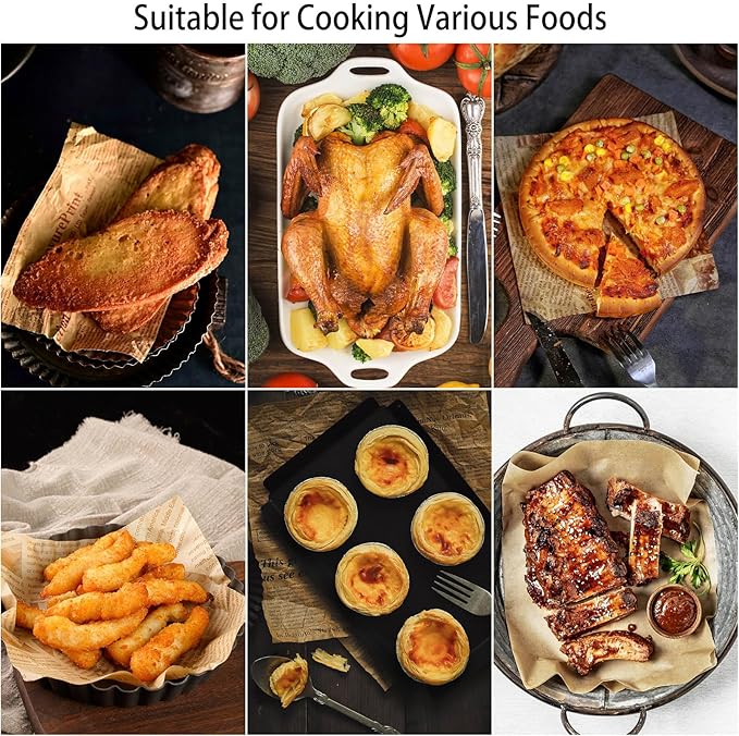 200Pcs Air Fryer Disposable Paper Liner, 8 Inch Round Non-Stick Air Fryer Liners Parchment Paper for 5-8 QT Air Fryer Baking Roasting Microwave