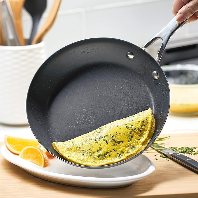KitchenAid 71008 3-Ply Base Brushed Stainless Steel Nonstick Frying Pan/Fry Pan/Skillet, 9.5 Inch