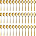 Pleafind 36 Pieces Gold Teaspoons Set - 6.2 inch, Spoon Silverware, Stainless Steel Tea Spoons, Mirror Polished Small Teaspoon, Dessert Spoons for Home, Kitchen, Restaurant, Dishwasher Safe