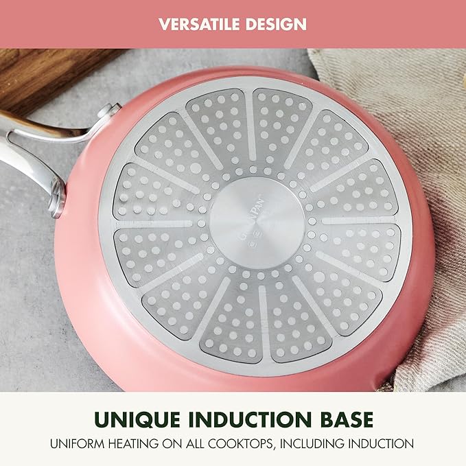 GreenPan Nova 8" Frying Pan Skillet, Oprah’s Favorite Things 2024, Ceramic Nonstick Cookware, PFAS Free, Toxin-Free, Induction Suitable, Dishwasher & Oven Safe, Durable, Easy Clean, Coral