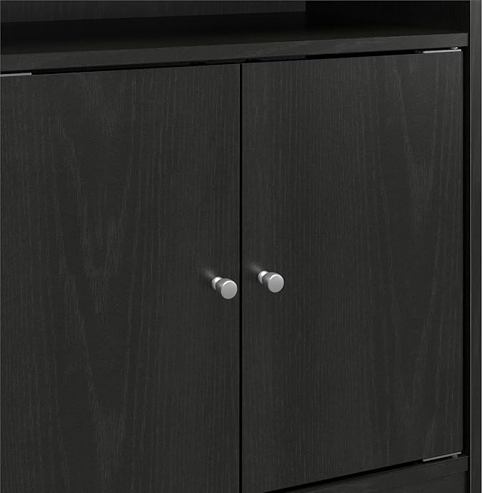 Ameriwood Home Landry Microwave Cart, Black Oak