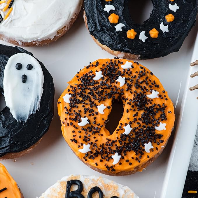 Sweets Indeed Dye-Free Halloween Sprinkles 4-Pack – 11.57 oz Natural Spooky Decorating Set | Sprinkle Mix, Ghost Confetti, Orange Sugar & Black Sugar | Edible Dye-Free Cake & Cupcake Decorations