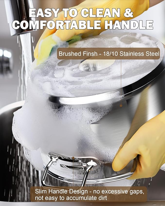 Cooks Standard Stockpots Stainless Steel, 16 Quart Professional Grade Stock Pot with Lid, Silver