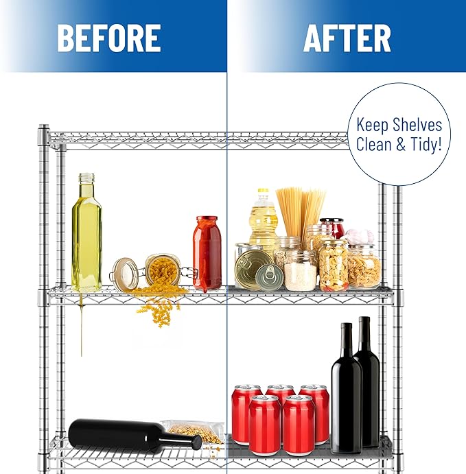 Sterling Shelf Liners Wire Rack Covers: Plastic Shelf Liner Cover for Wire Shelving: Cover Mats for Shelves in Pantry, Closet, and More: 18x48 Inch: Graphite, Set of 4