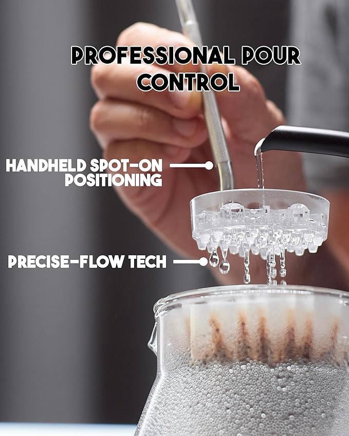MELODRIP Pour Over Coffee Tool for Cleaner and Sweeter Brewing (Polished Handle and Clear Dish)