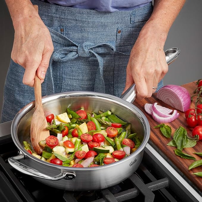 Fissler M5 Pro-Ply 5-ply Stainless Steel Sauté Pan, 3 Quart, with Metal Lid