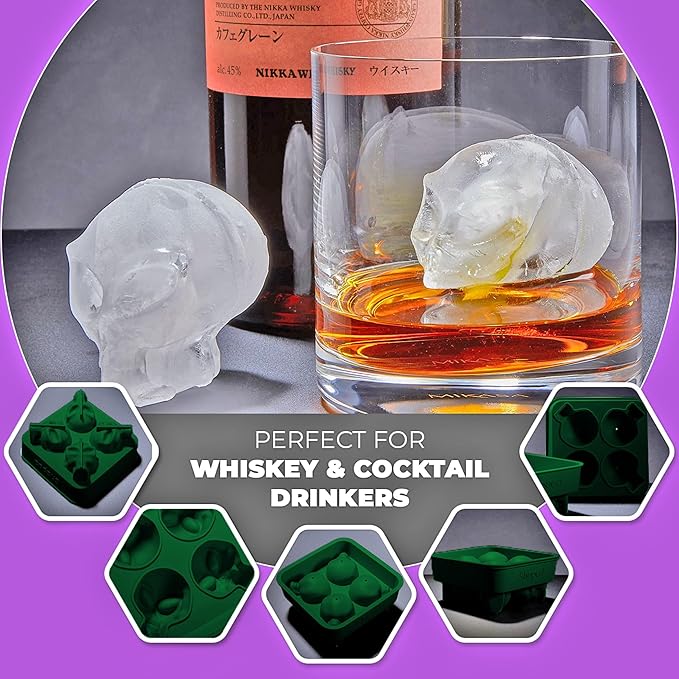 SHAPED 3D Ancient Alien Ice Mold Trays, Flexible Silicone Alien Figure Makers for Ice Cubes, Soaps, Chocolates, DIY Figures, Cookies, Resin Models