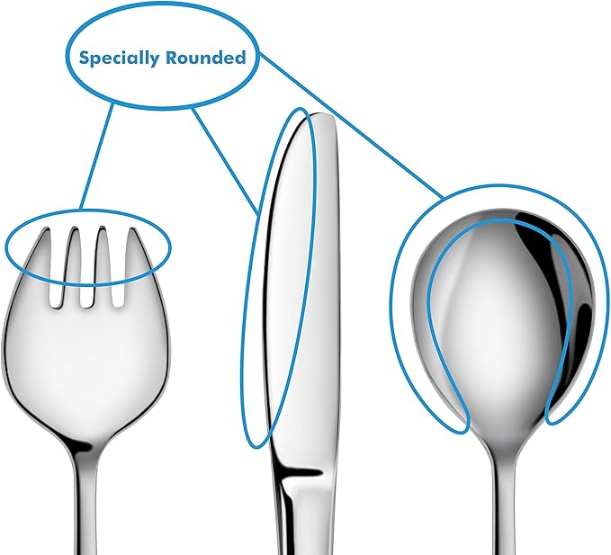 Artaste 56532 Rain 18/10 Stainless Steel 12-Piece Kids Flatware Set, Service for 4