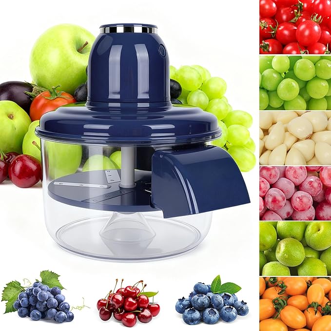 Automatic Grape Peeler Machine, Electric Garlic Peeler & Cherry Tomato Skin Remover Tool for Small Fruits, Efficient Peeling Kitchen Gadget for Home Use (Blue)