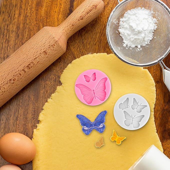 Butterfly Molds 4 Pcs Butterfly Chocolate Molds Mini Silicone Molds for Cake Decorating