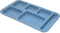 Carlisle FoodService Products Plastic Meal Tray Righ-Handed Heavyweight Lunch Tray with 6-Compartments for Schools, Cafeterias, and Dining Halls, Melamine, 15 x 9 Inches, Sandshade, (Pack of 12)