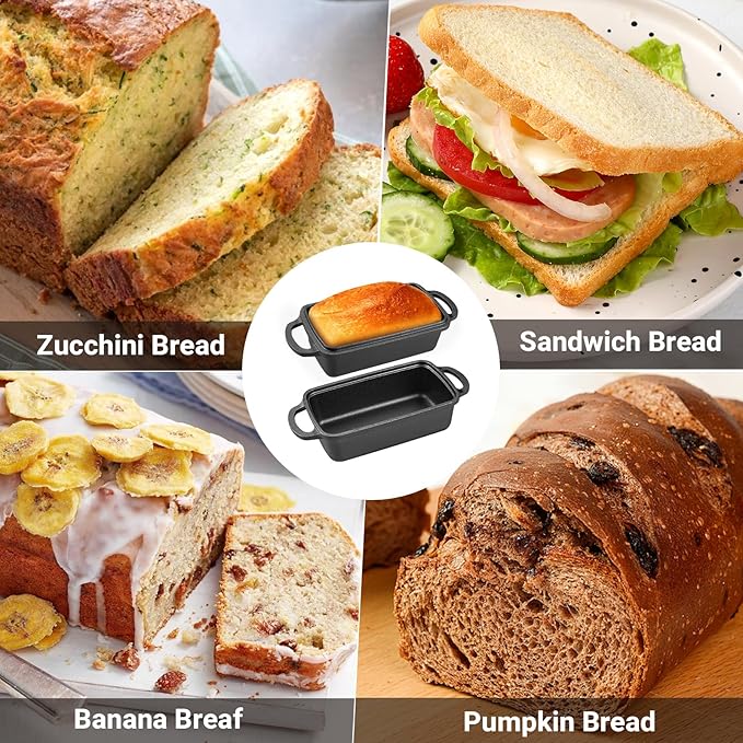 2 in 1 Cast Iron Bread Pan with Lid, Durable Loaf Pans for Baking Homemade Sourdough and Meatloaf, Bread Oven Cast Iron Cookware, Bread Loaf Pan, Sourdough Baking Pan
