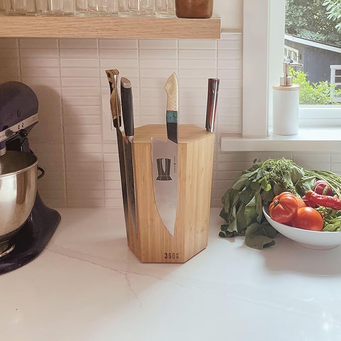 360KnifeBlock® - The 360KB™ ROTATING Magnetic Knife Block 10" tall SeriousEats/Food&Wine BEST Universal Knife Block - handmade in Washington