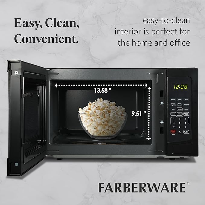 Farberware FMWEI11BKA Microwave, 1.1 Cu. Ft, Black